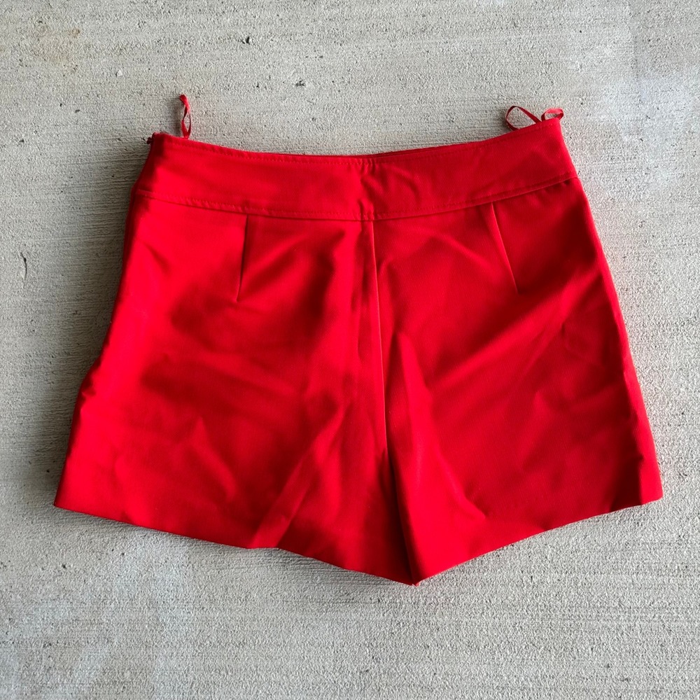 Zara Women's Size XS Red Wrap Front Mini Skort Solid Side Zip Casual Dressy - Picture 2 of 5
